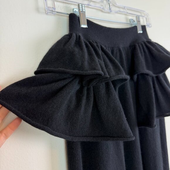 Lisa Yang Layered Ruffled Cashmere Maxi Skirt in Black Size M - Picture 7 of 16
